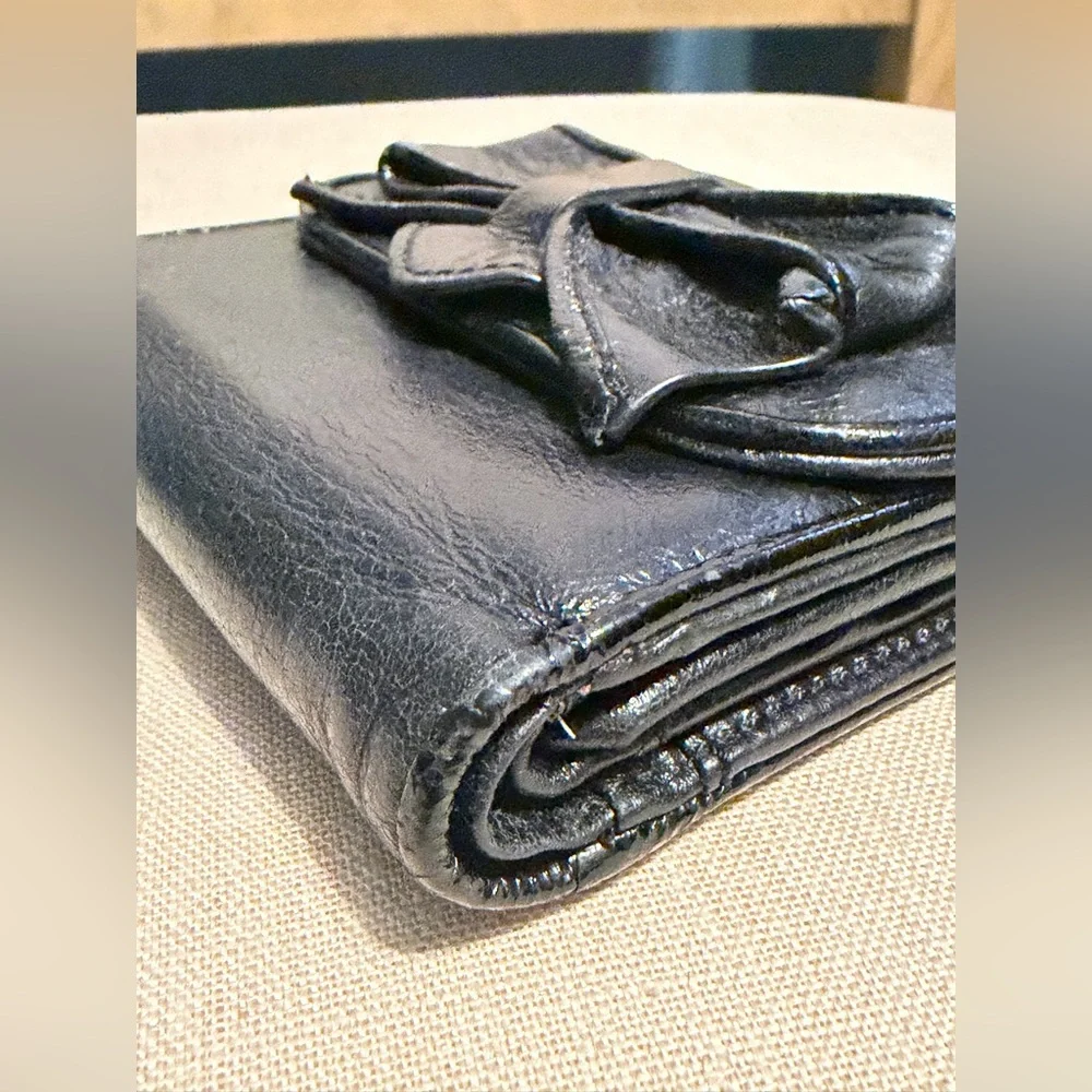 Betsey Johnson Vintage Leather Black Bow Wallet
